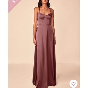 Azazie Mei Stretch Satin Dress | Size A6 | Amethyst | Bridesmaid Grown